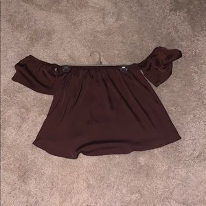 American eagle Satin off the shoulder shirt